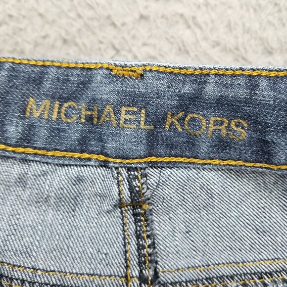 Michael Kors Jeans Womens 14 Blue Stretch Dark Wash Mid Rise Bootcut - Picture 15 of 16